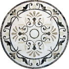 Yuvarlak Mozaik Mermer Döşeme Madalyonları Parlak Katı Yüzey Sgs Standardı