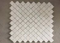 Whit Mermer Mozaik Karo, mermer mozaik zemini 10mm Kalınlık 302x302mm Sac Boyutu