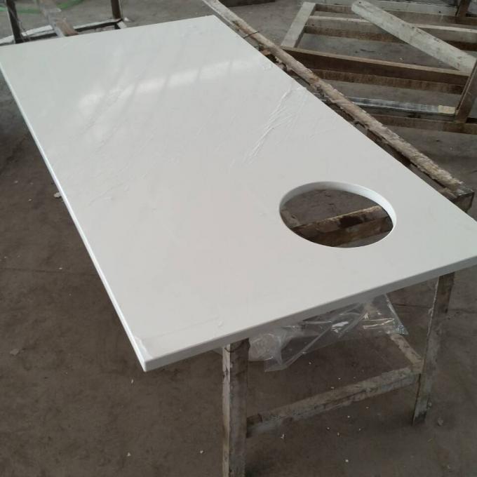 Saf beyaz kuvars taş tezgahı / mutfak tezgahları için yapay kuvars taş katı yüzey