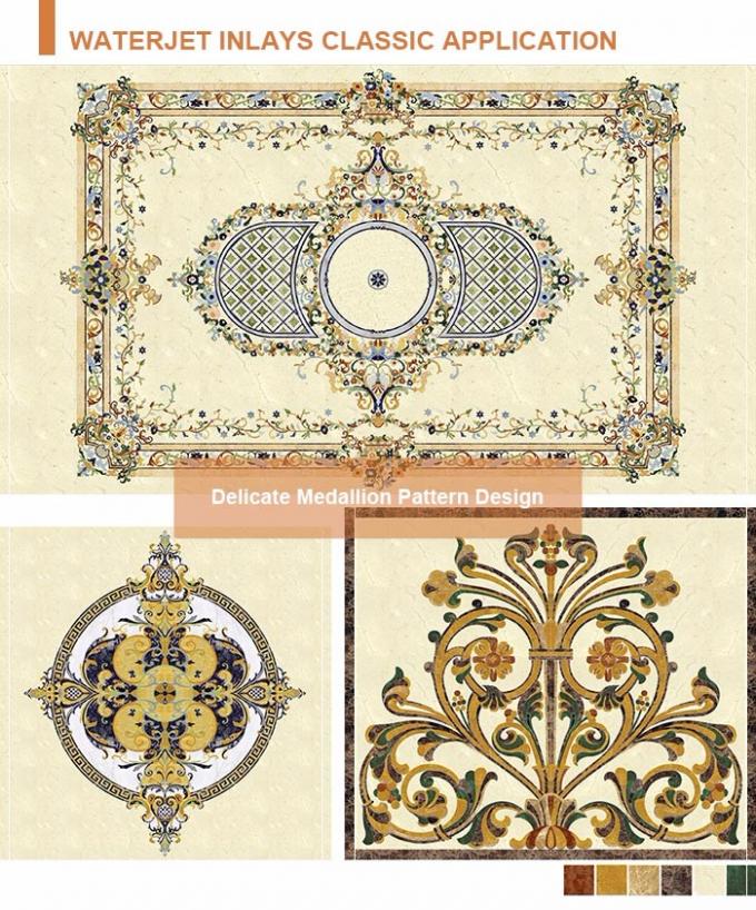 Chateau iç kat tasarımları dikdörtgen mermer taban madalyon desenleri